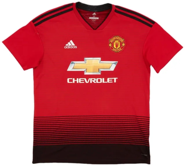 adidas 2018-19 Manchester United Home Shirt - 7/10 - (M)