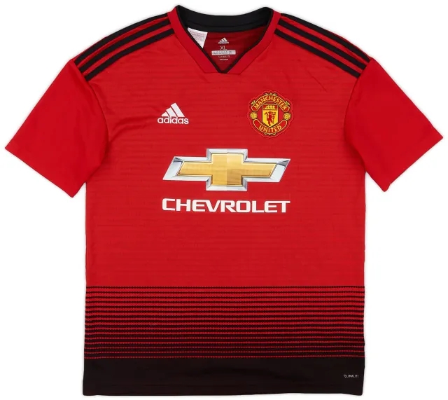 adidas 2018-19 Manchester United Home Shirt - 9/10 - (XL.Boys)