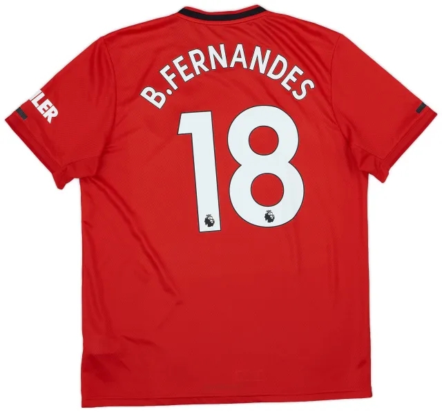 adidas 2019-20 Manchester United Home Shirt B.Fernandes #18 - 8/10 - (L)