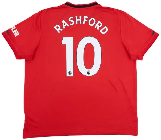 adidas 2019-20 Manchester United Home Shirt Rashford #10 - 6/10 - (XXL)