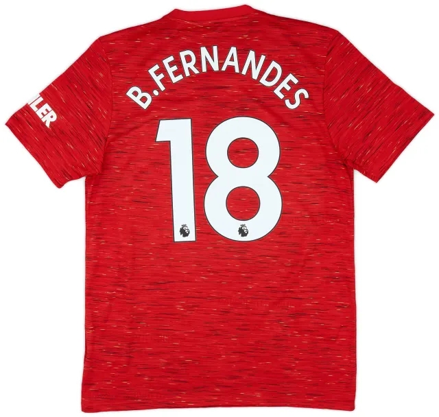 adidas 2020-21 Manchester United Home Shirt B.Fernandes #18 - 9/10 - (M)