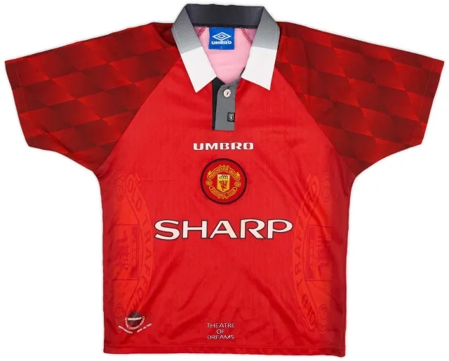 Umbro 1996-98 Manchester United Home Shirt - 8/10 - (XL.Boys)