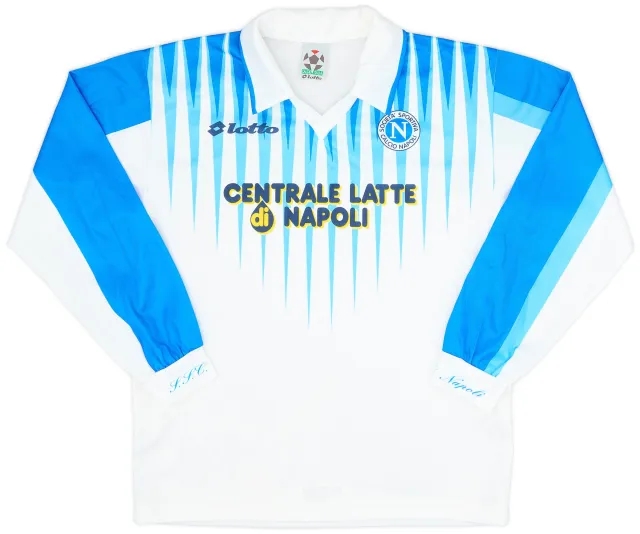 Lotto 1996-97 Napoli Away L/S Shirt - 8/10 - (XL.Boys)