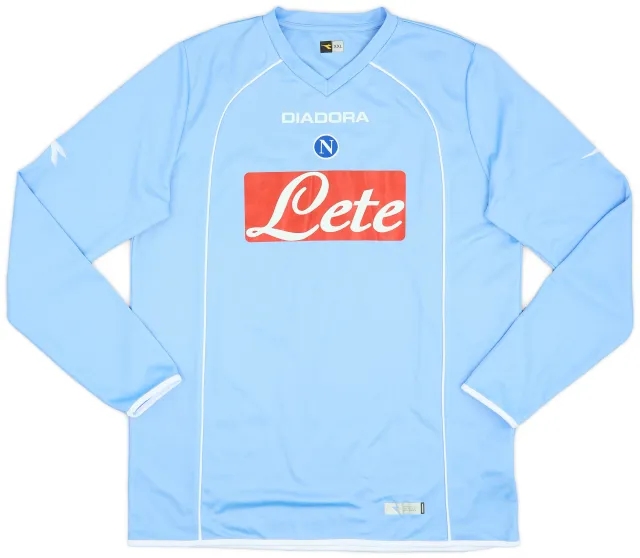 Diadora 2006-07 Napoli Home L/S Shirt - 8/10 - (XXL)