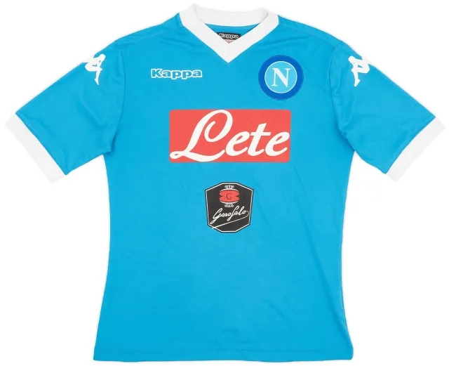 Kappa 2015-16 Napoli Basic Home Shirt - 7/10 - (S)