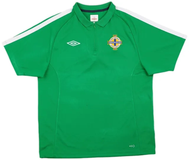 Umbro 2010-11 Northern Ireland 1/4 Zip Polo Shirt - 8/10 - (L)