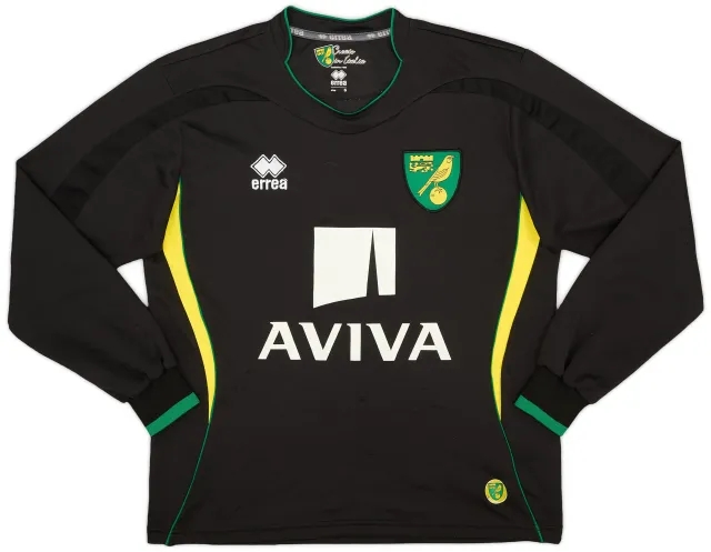 Errea 2012-13 Norwich City Away L/S Shirt - 7/10 - (S)