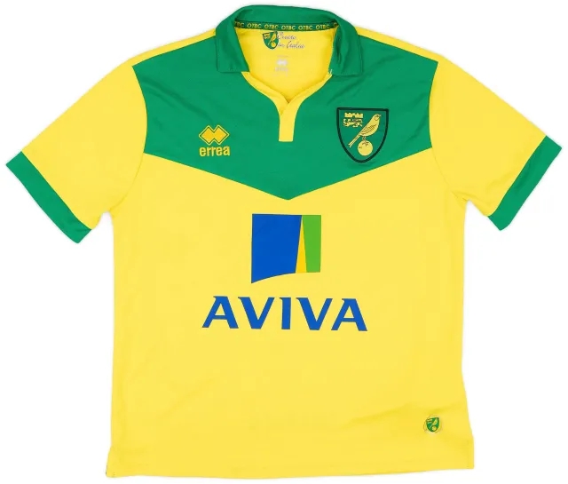 Errea 2014-15 Norwich Home Shirt - 9/10 - (S)