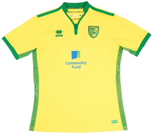 Errea 2016-17 Norwich Home Shirt - 8/10 - (XXL)