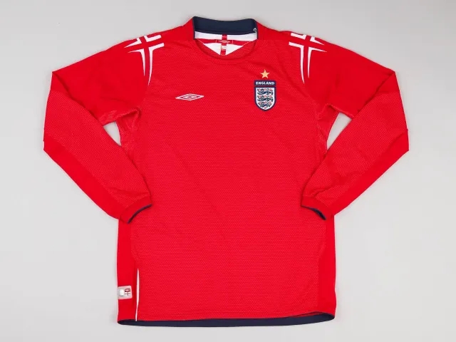 Umbro 2004-06 England Away L/S Shirt - 8/10 - (XL.Boys)