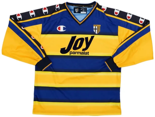 Champion 2001-02 Parma Home L/S Shirt #4 - 7/10 - (XS)