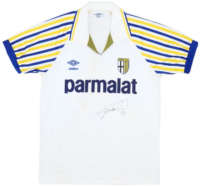 Umbro 1990-91 Parma Signed Home Shirt - 5/10 - (S)