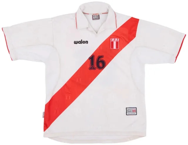 2002 Peru Home Shirt #16 - 5/10 - (XL)