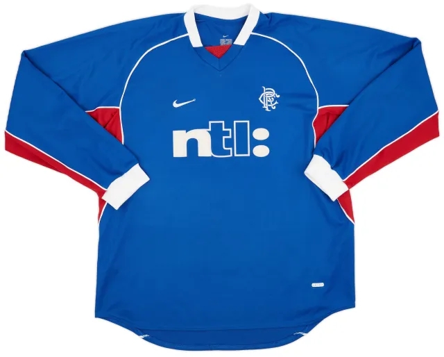 Nike 2001-02 Rangers Home L/S Shirt - 9/10 - (XL)