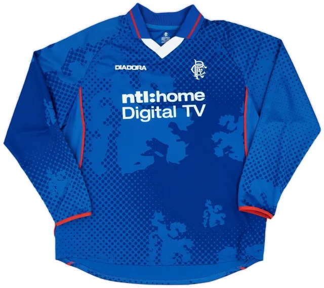 Diadora 2002-03 Rangers Home L/S Shirt - 9/10 - (XL)