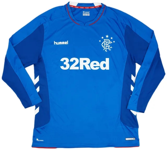 Hummel 2018-19 Rangers Home L/S Shirt - 8/10 - (XXL)
