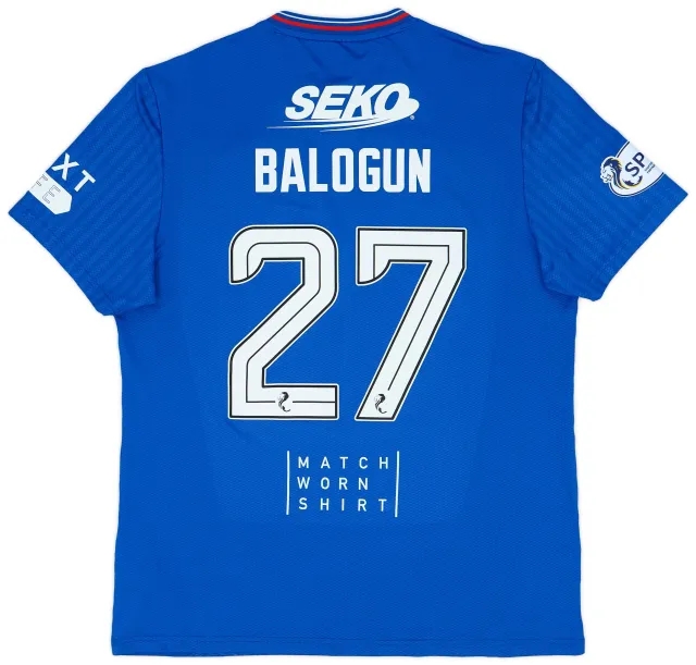 Castore 2023-24 Rangers Match Issue Home Shirt Balogun #27
