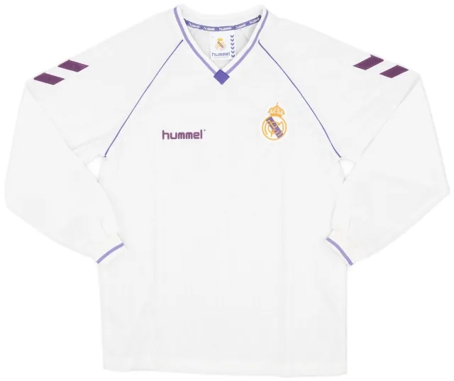 Hummel 1990-91 Real Madrid Home L/S Shirt - 10/10 - (S)