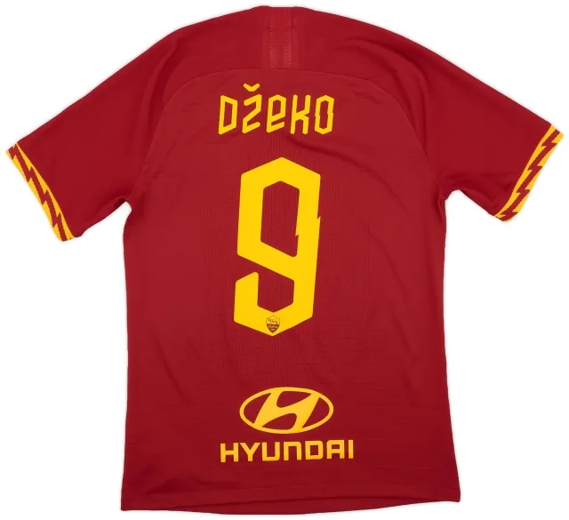 adidas 2019-20 Roma Authentic Home Shirt Dzeko #9 - 10/10 - (S)