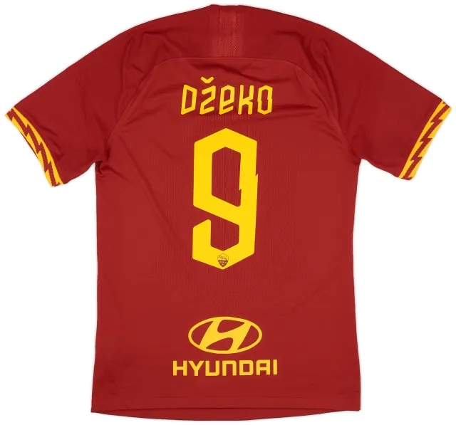 adidas 2019-20 Roma Authentic Home Shirt Dzeko #9 - 10/10 - (S)