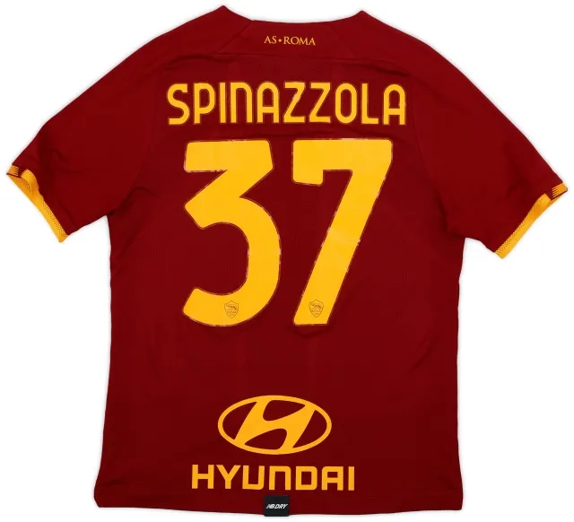 NewBalance 2021-22 Roma Home Shirt Spinazzola #37 - 10/10 - (S)