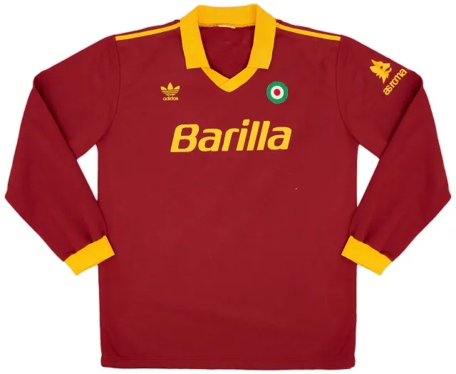 adidas 1991-92 Roma Home L/S Shirt - 7/10 - (L)