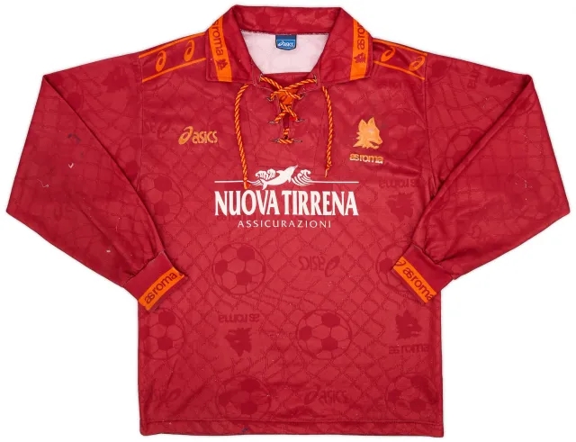 Asics 1994-95 Roma Home L/S Shirt - 7/10 - (M)