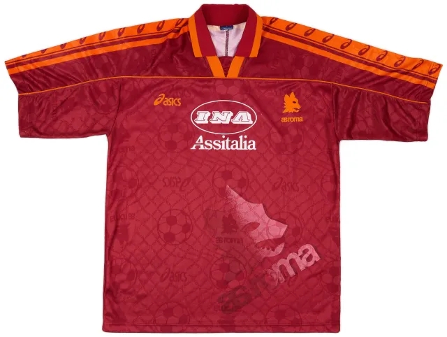 Asics 1995-96 Roma Home Shirt - 8/10 - (XL)