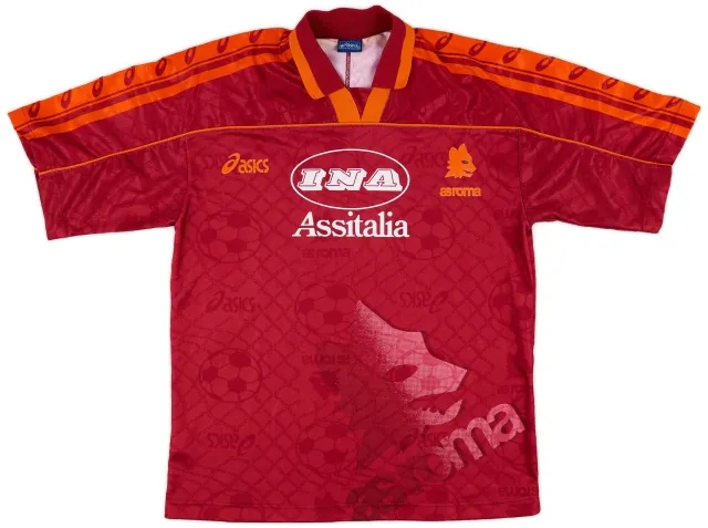 Asics 1995-96 Roma Home Shirt - 8/10 - (M)