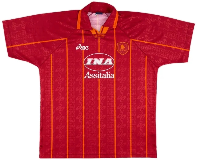 Asics 1996-97 Roma Home Shirt - 9/10 - (XL)
