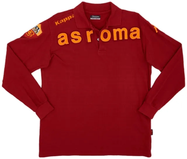 2009-10 Roma Kappa Polo L/S Shirt - 8/10 - (XL.Boys)