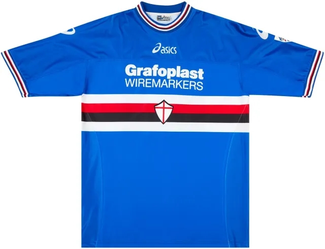 Asics 2001-02 Sampdoria Match Issue Home Shirt Grandoni #5
