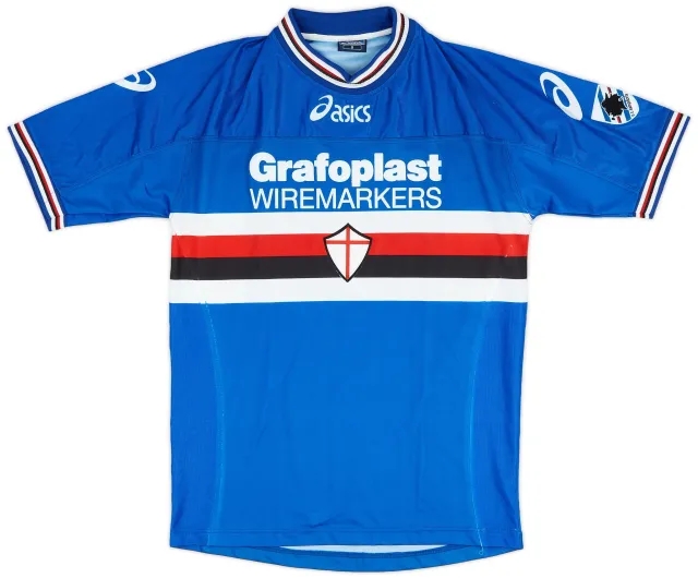 Asics 2001-02 Sampdoria Home Shirt - 8/10 - (S)