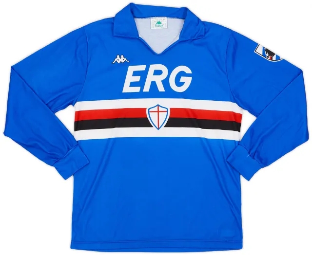 Kappa 1989-90 Sampdoria Home L/S Shirt - 9/10 - (L)