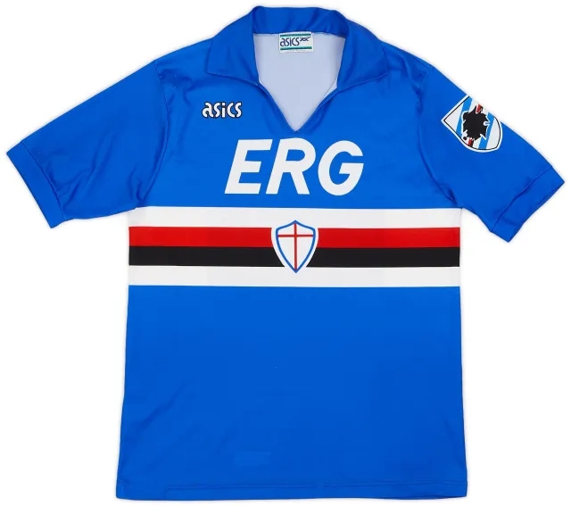 Asics 1990-91 Sampdoria Home Shirt - 8/10 - (M)