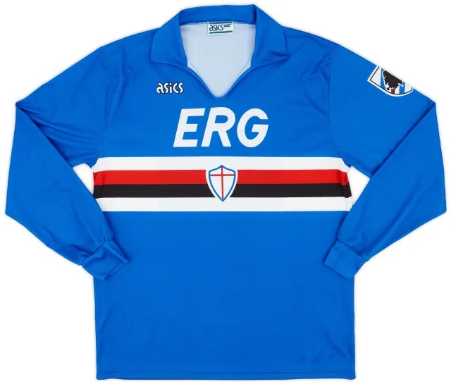 Asics 1991-92 Sampdoria Home L/S Shirt - 8/10 - (XL)