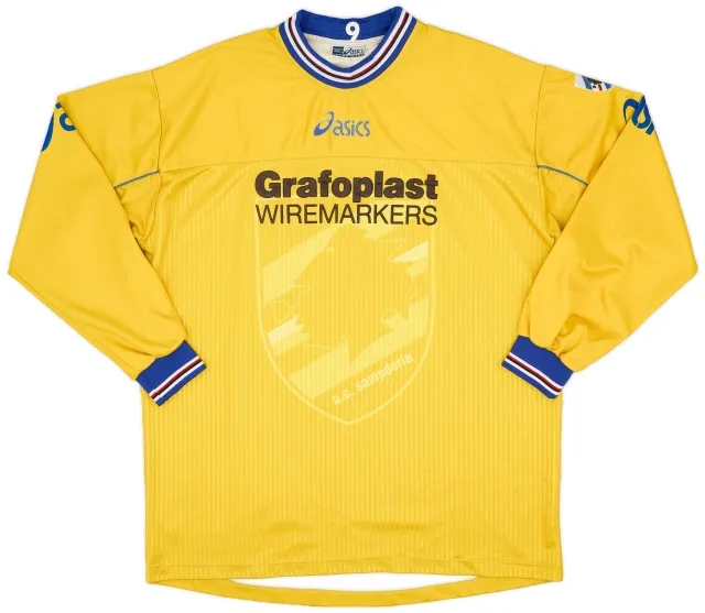 2001-02 Sampdoria Player Issue Asics Training L/S Shirt #9 - 8/10 - (XL)