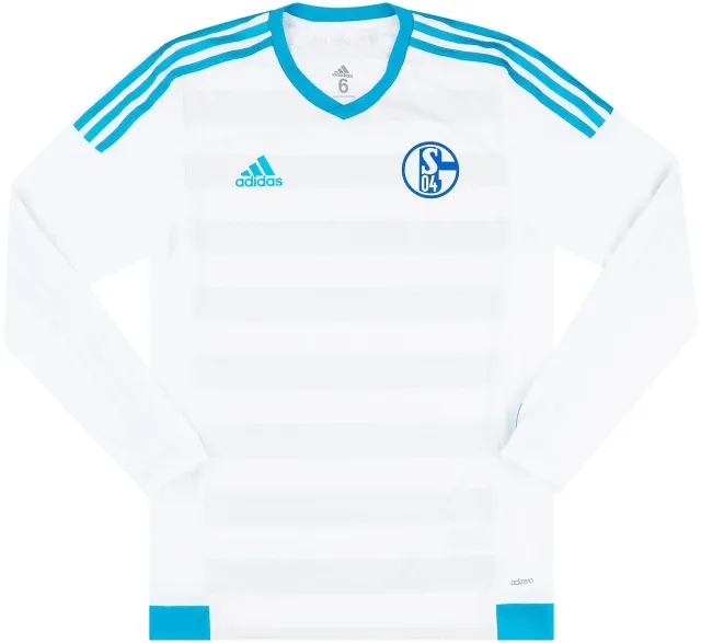 adidas 2016-17 Schalke Player Issue Away L/S Shirt - 8/10 - (S)
