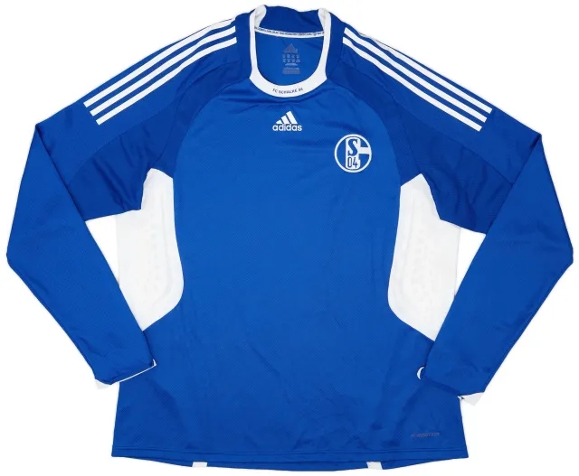 adidas 2008-10 Schalke Player Issue Home L/S Shirt - 8/10 - (XXL)