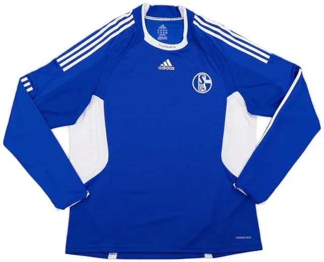 adidas 2008-09 Schalke Player Issue L/S Home Shirt - 8/10 - (XXL)