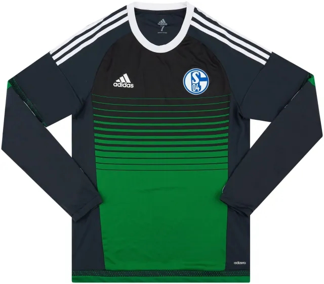 adidas 2015-17 Schalke Player Issue Third L/S Shirt - 9/10 - (M/L)