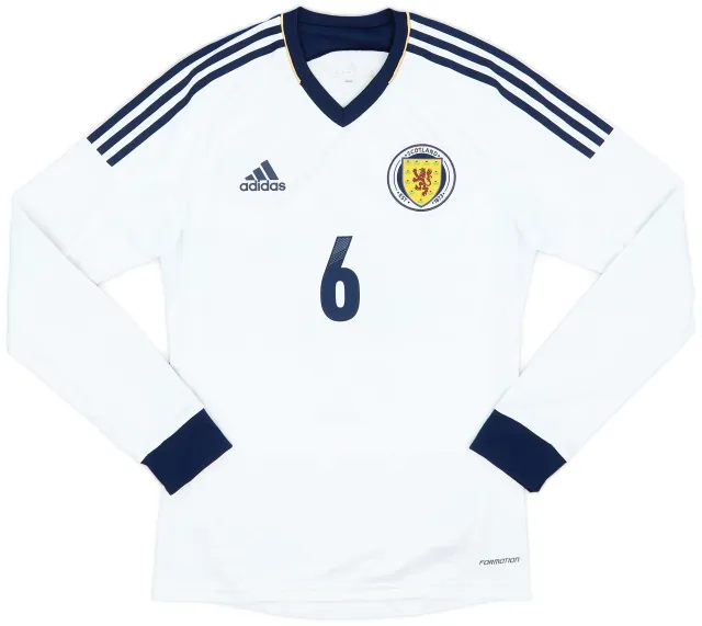 adidas 2012-14 Scotland Authentic Away L/S Shirt #6 - 8/10 - (S)