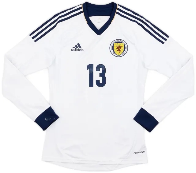 adidas 2012-14 Scotland Authentic Away L/S Shirt #13 - 7/10 - (S)