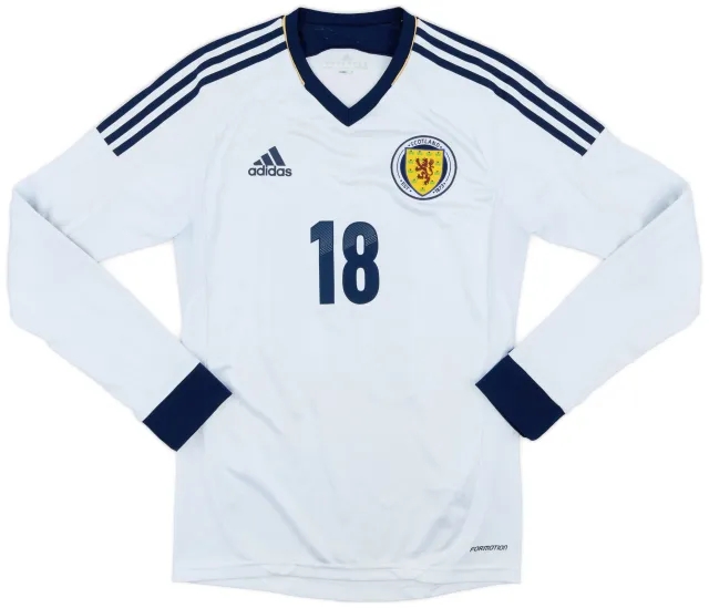 adidas 2012-14 Scotland Authentic L/S Away Shirt #18 - 8/10 - (S)