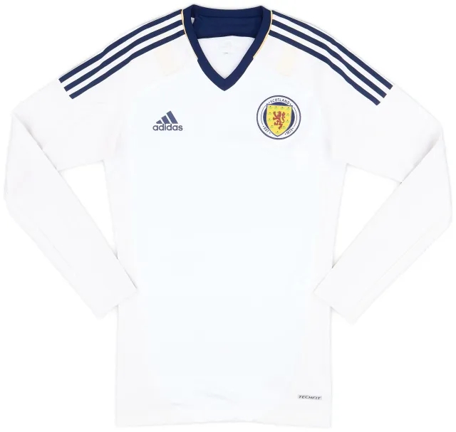 adidas 2012-14 Scotland Player Issue Techfit Away L/S Shirt - 8/10 - (S)
