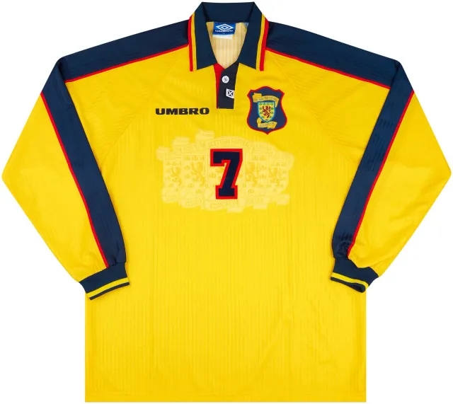 Umbro 1996-98 Scotland Match Issue Away L/S Shirt #7