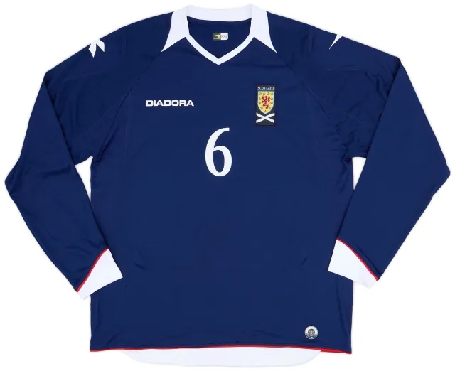 Diadora 2008-09 Scotland Home L/S Shirt #6 - 9/10 - (XXL)