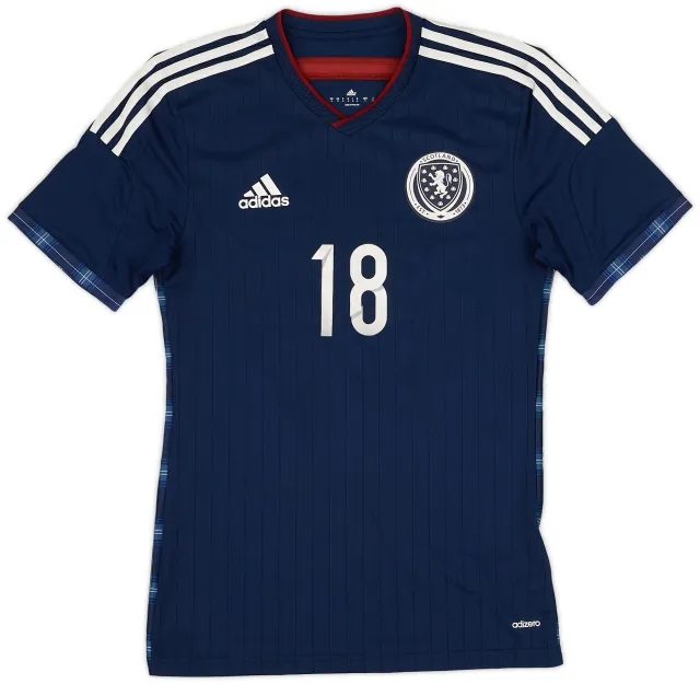 adidas 2014-15 Scotland Youth Match Issue Home Shirt #18 - 8/10 - (S)
