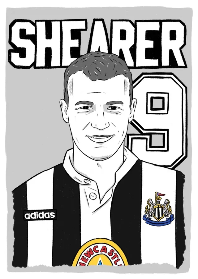 Accessories 1995-97 Newcastle Shearer #9 Premier League Icons Poster/Print