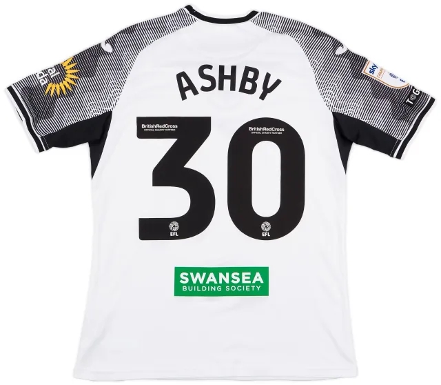Joma 2023-24 Swansea Match Issue Home Shirt Ashby #30